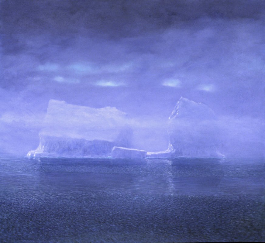 original oil on linen painting antarctic iceberg glacier painting by david rosenthal alaskan artist