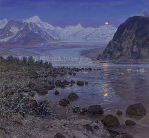 Miles Glacier Painting Alaska by David Rosenthal