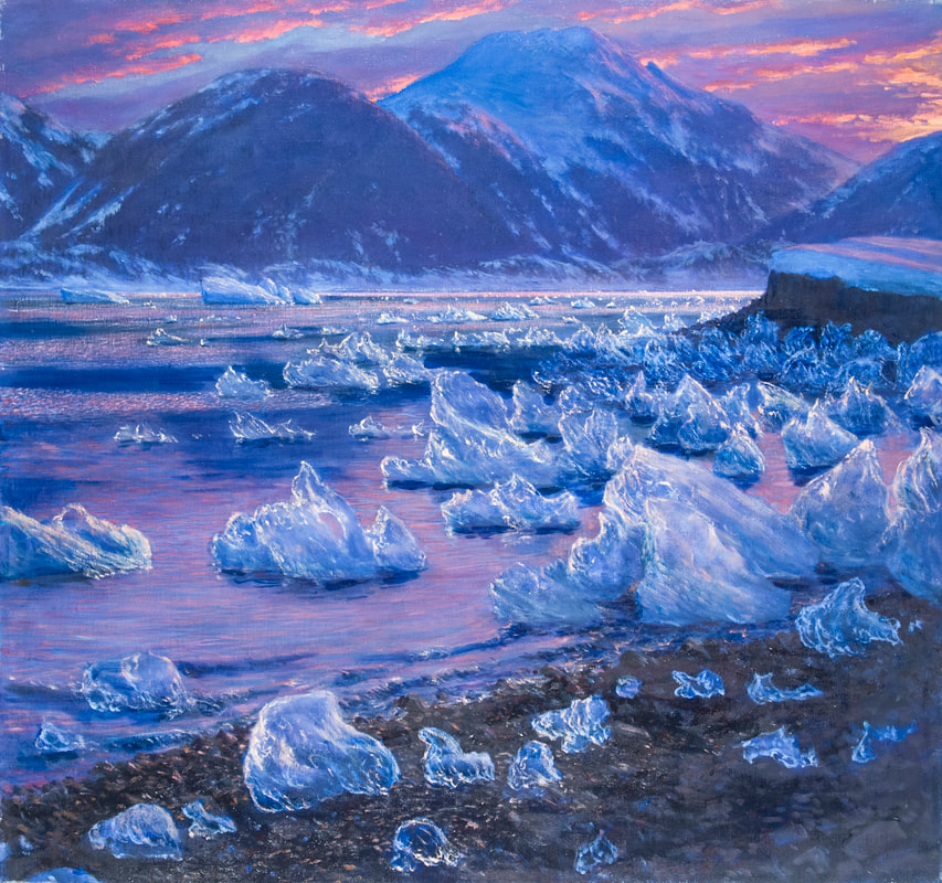 Sheridan Glacier near Cordova Alaska painting by David Rosenthal